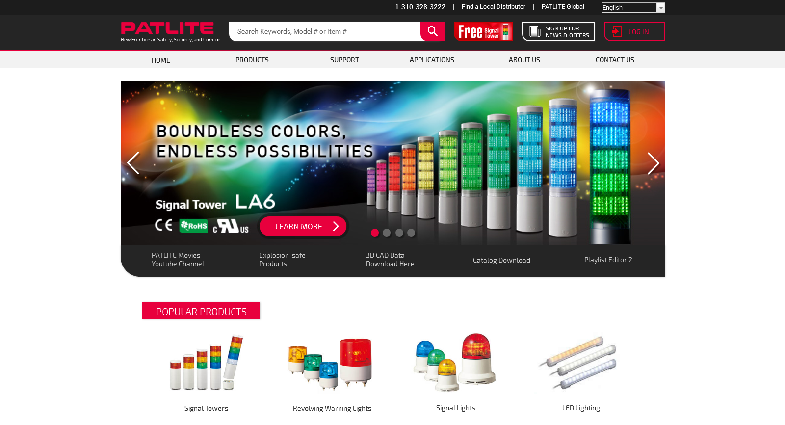 Homepage Design for Patlite Corp