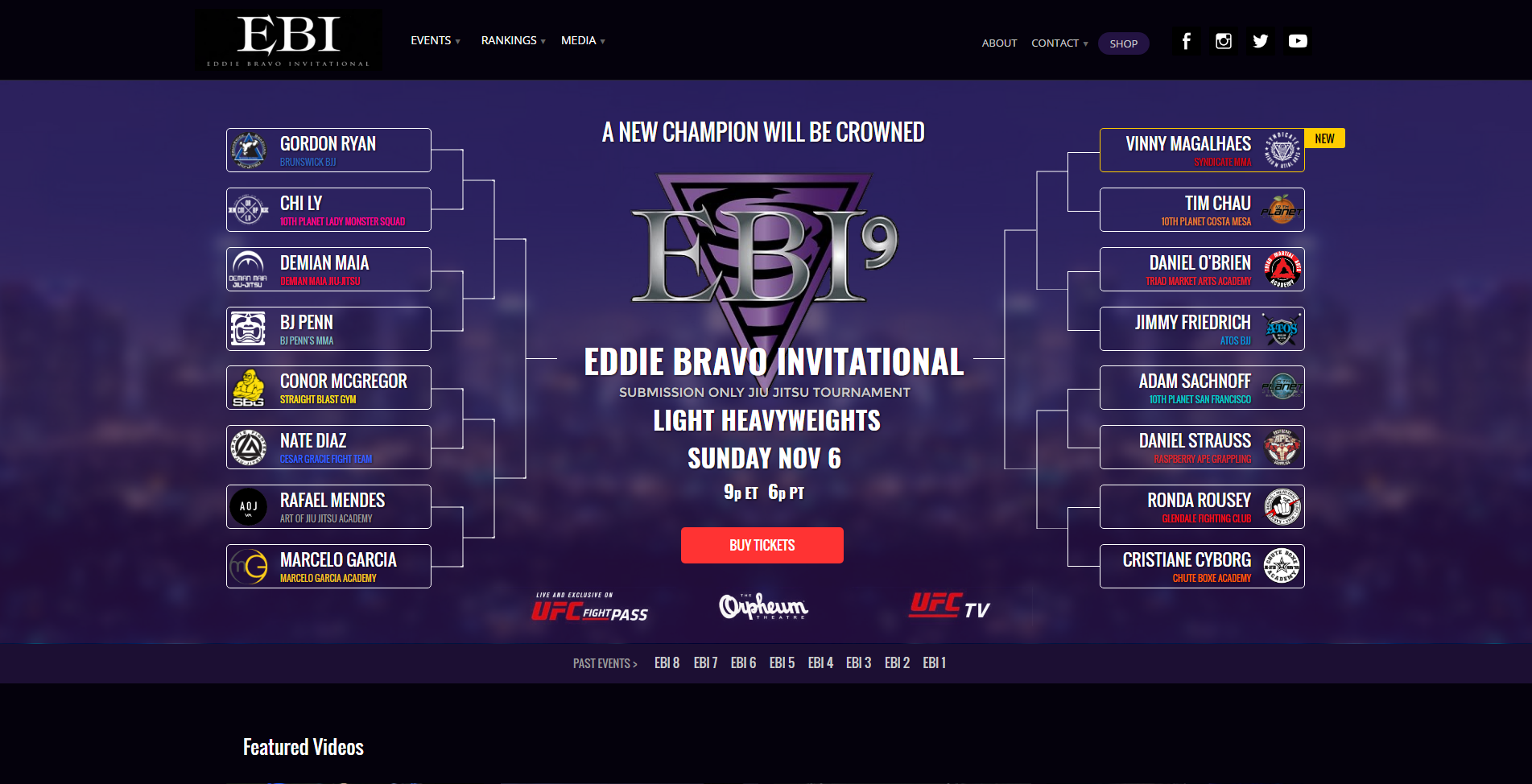 Tournament Bracket System for EBI